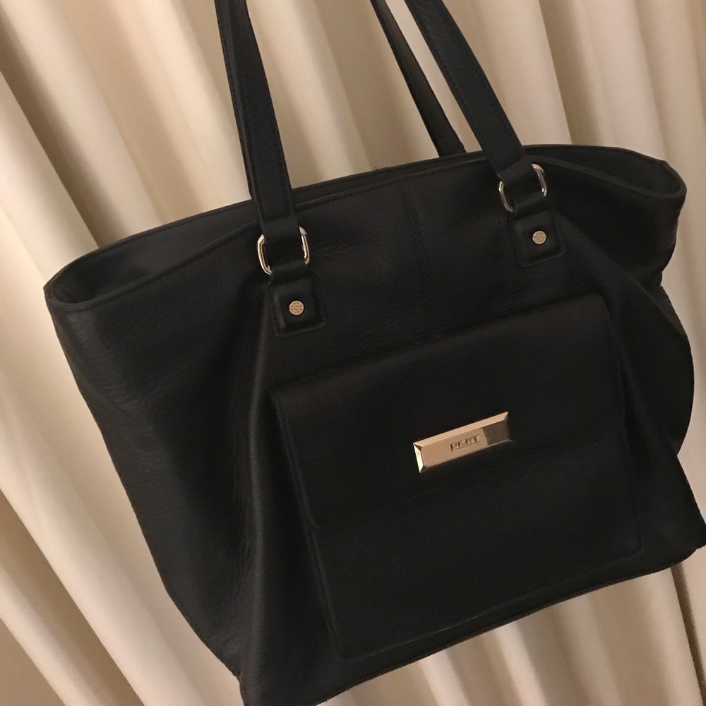 DKNY black leather purse